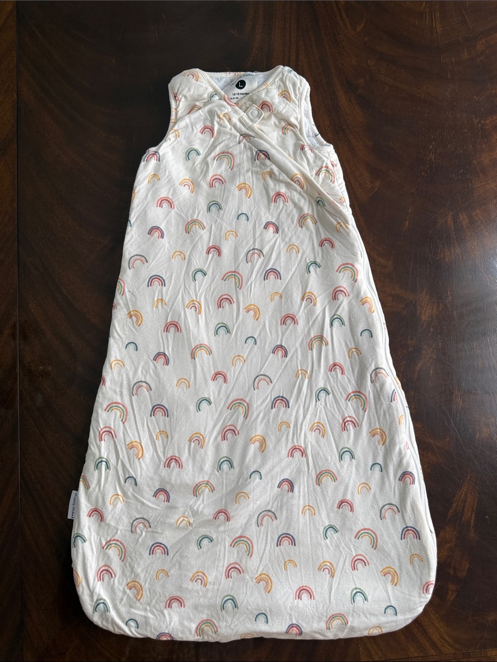 Freshly Picked White Sleep Sack with Rainbow Print 12 - 18 months